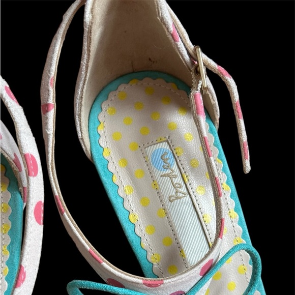 Boden Alice T Strap Suede Leather Polka Dot Pumps Women’s Size 9M Pointed Toe - Picture 10 of 15